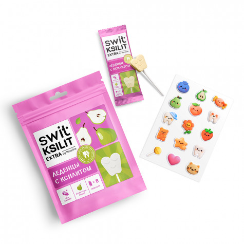 Леденцы на палочке Swit by Revyline Ksilit Extra Клубника, 8 шт.