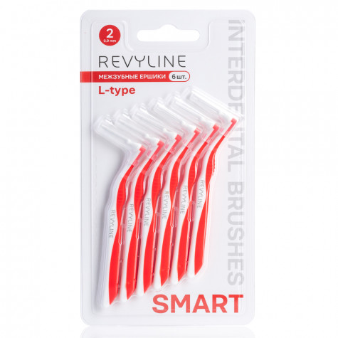 Ершики межзубные Revyline Smart L-type, размер 2 (0,50 мм) красные, 6 шт.